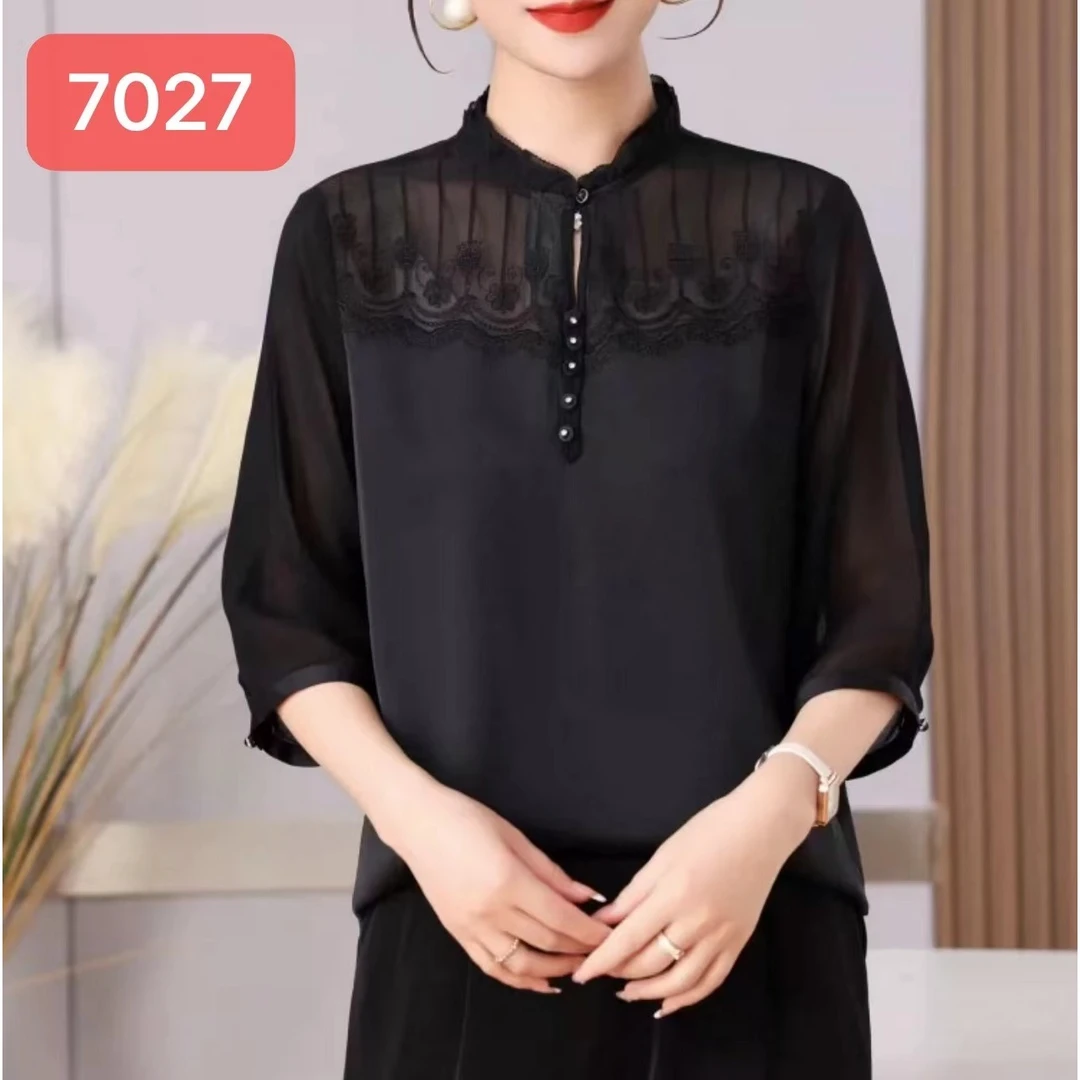 7027-28（黑红）新款舒适时尚休闲小衫