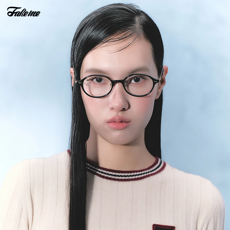 Fakeme(达人专属)2025新品质感板材β钛拼接光学镜架书呆子 Kate