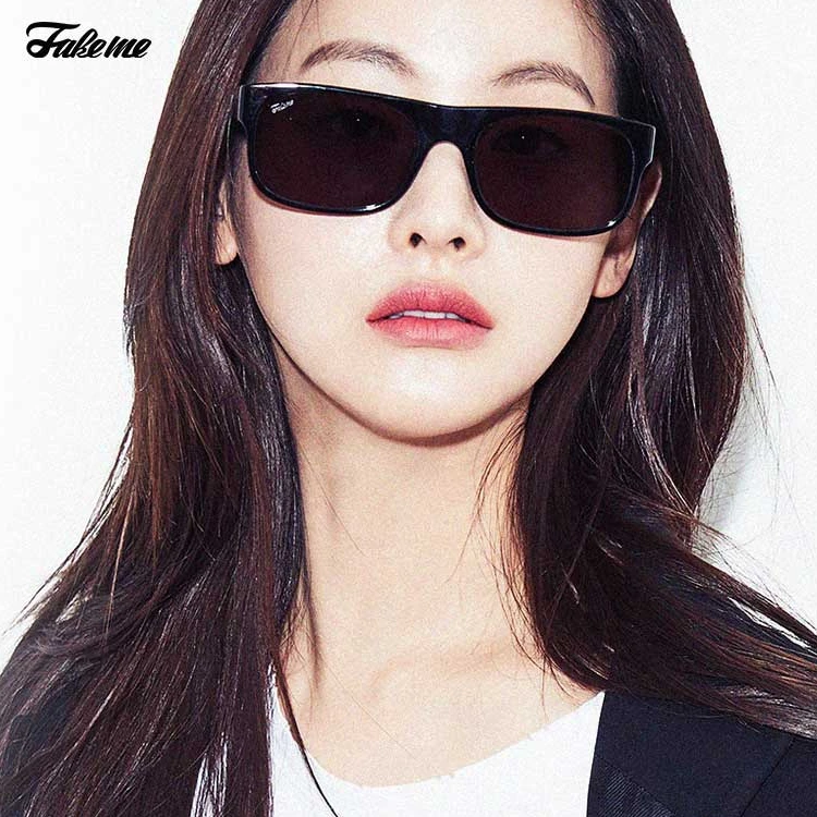 Fakeme 韩系板材造型太阳镜女墨镜中性款复古方框墨镜 Mayo