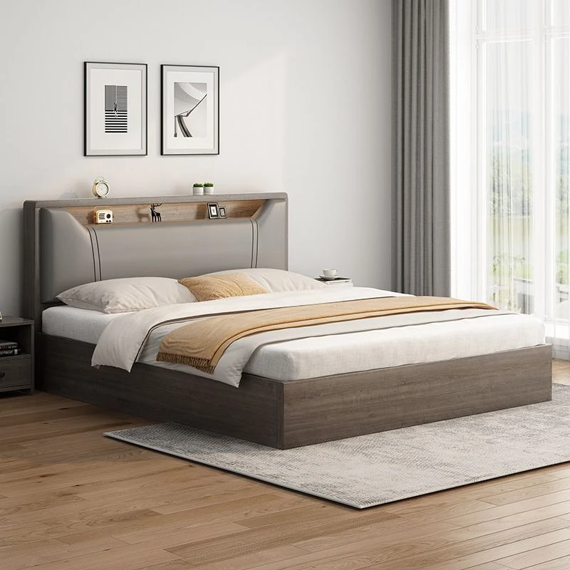 【包安装】实木床现代简约1.5米床双人床家用主卧1.8实木床儿童床