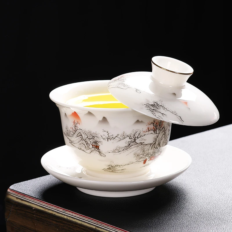 三才盖碗山水人家金线款2可悬停180ml