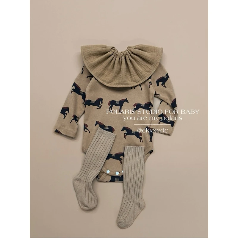 小众皇室木马 | 男女宝秋季长袖套头信封领包屁衣连体衣