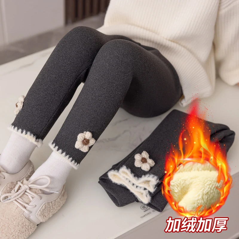 小乐趣打底裤女童秋2023新款春秋加绒薄绒外穿一体绒洋气儿童新款