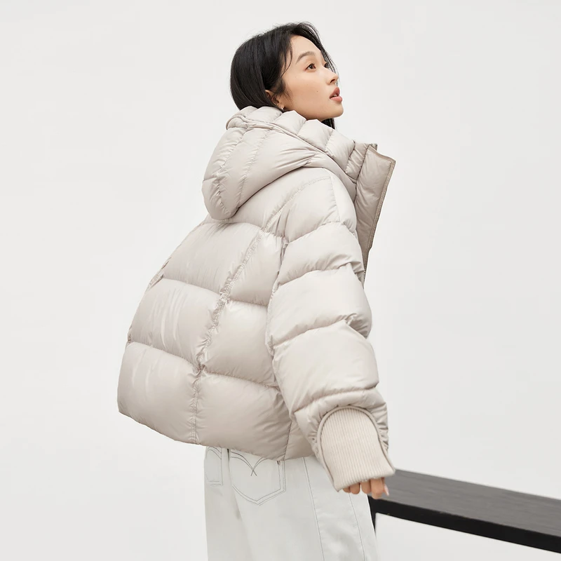 【粉丝限定】D01对白90白鸭绒短款连帽羽绒服面包服保暖外套EDY051