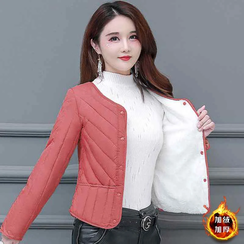 雅鹿秋冬棉服女内胆短款尺码棉衣妈妈装加绒加厚羊羔绒中老年内穿