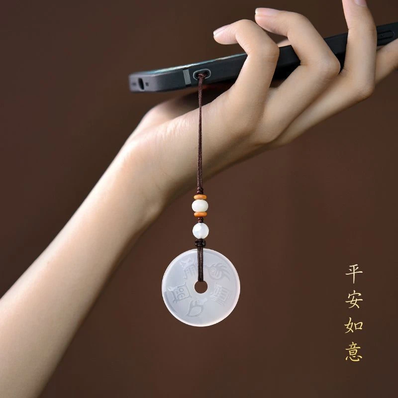 五行属金手机链钥匙扣挂件道家五岳真形图五行平安扣男女补土饰品