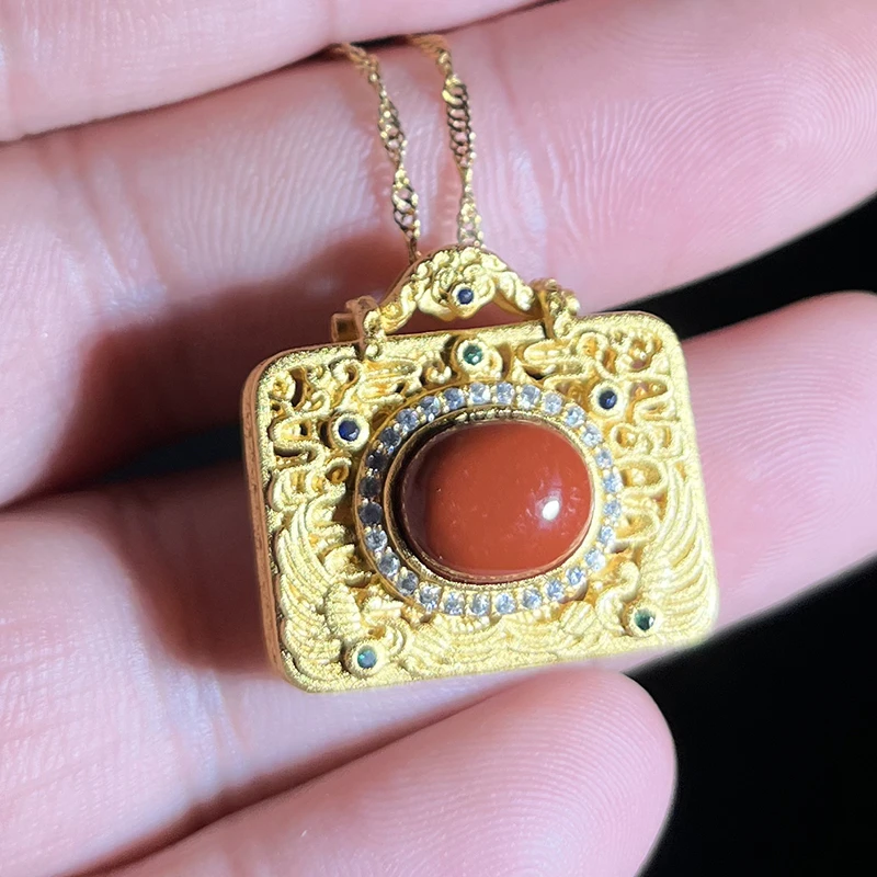 S925银古法天然宝山南红吊坠多样性发货不含链FG330