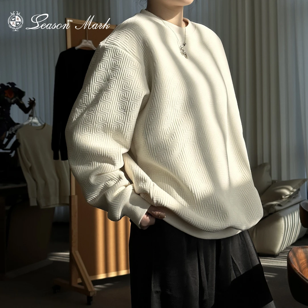 SEASONMARKcleanfit提花纹理卫衣休闲百搭情侣cleanfit保暖搭子男