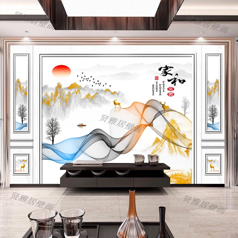 两款定制竹木纤维简约飘带现代客厅电视环保背景墙[下单一份为1㎡]