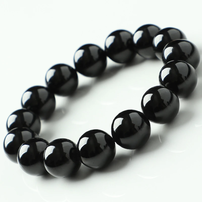 亲宝水晶玄帝级天然黑碧玺手链手串女款情侣散珠原石单圈男款饰品
