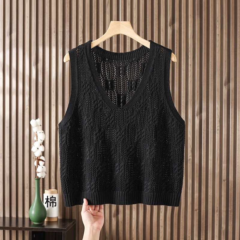 胖mm时髦套头纯色马甲针织背心女春秋季新款百搭休闲无袖毛衣马夹