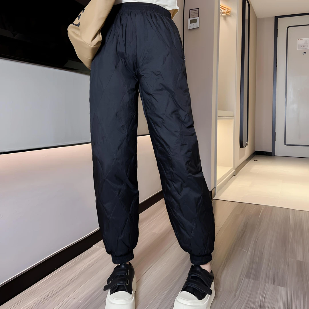 羽绒裤女冬季外穿长裤宽松休闲时尚白鸭绒裤子新款秋冬显瘦黑色