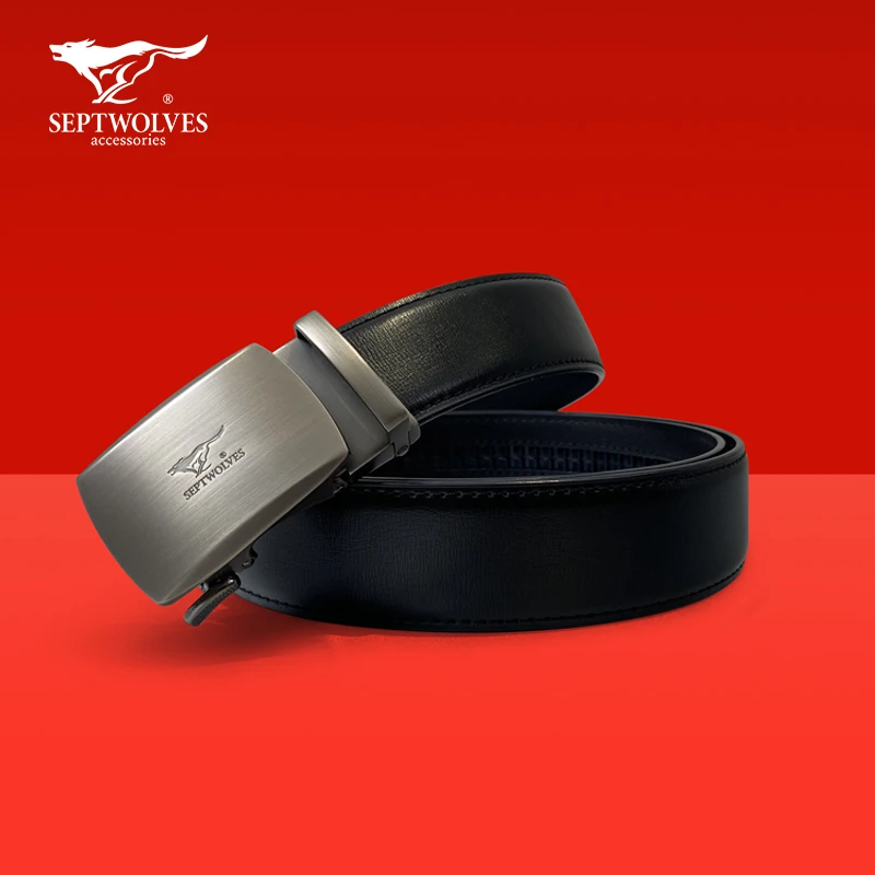 七匹狼皮带男士2025新款真皮自动扣牛皮腰带商务正品高档品牌裤带