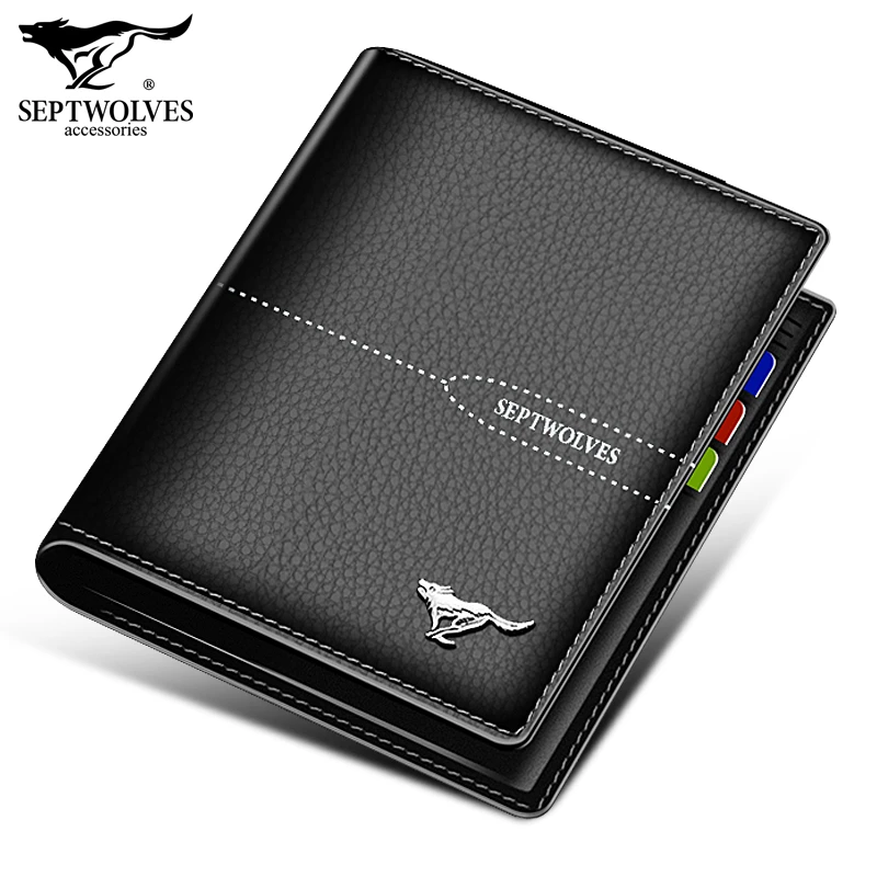 七匹狼钱包男士短款头层牛皮高档皮夹2024新款潮流时尚正品钱夹