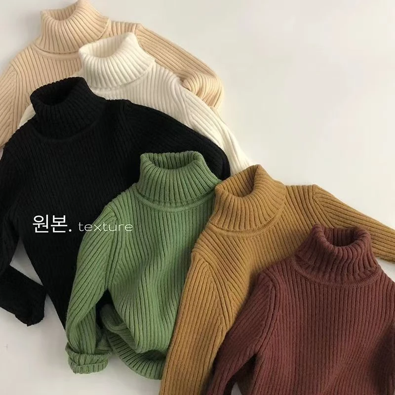 春秋男女童装毛衣宝宝洋气儿童个性潮韩版纯色复古时髦网红针织衫