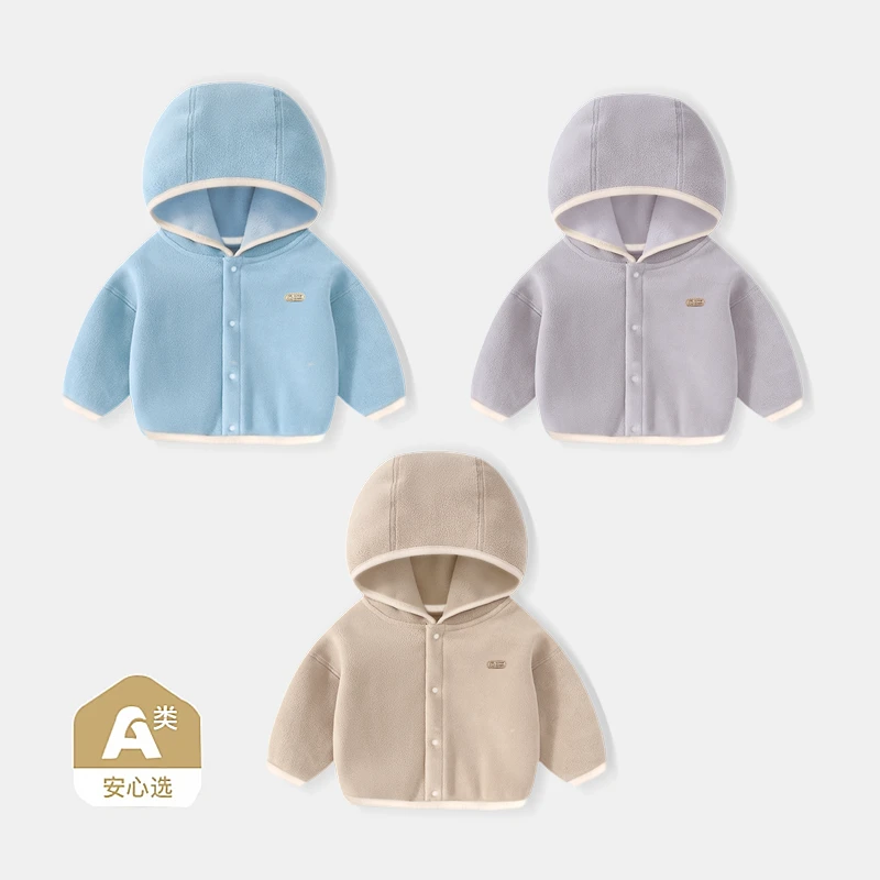 【柏莉绒连帽上衣】婴儿童上衣加绒保暖衣服长袖宝宝秋装休闲外套