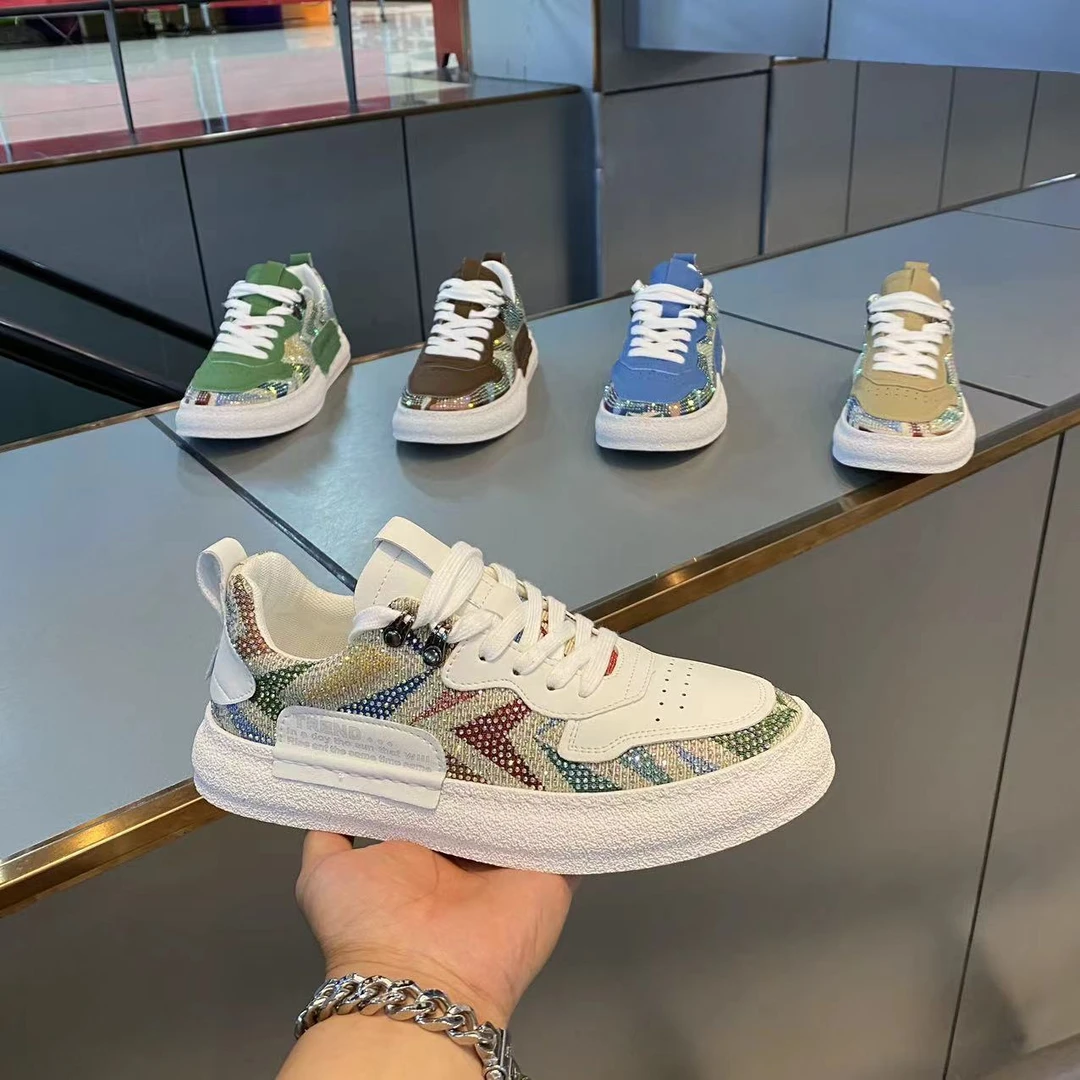 2024夏季新款时尚透气潮流男士手工烫钻休闲鞋（皮鞋码）