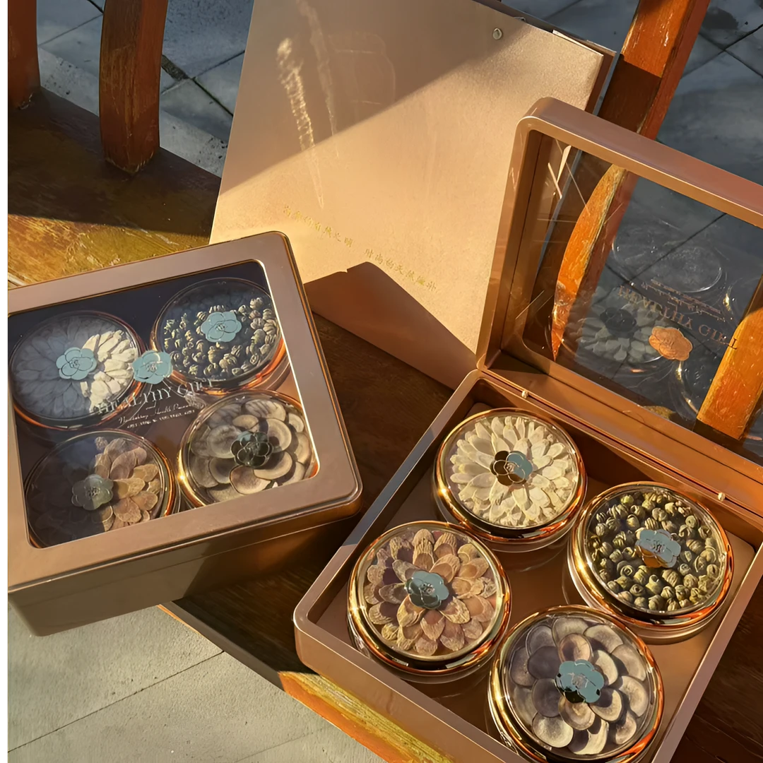 春节元旦滋补香槟金西洋参四拼礼盒送长辈父母领导中老年的礼物