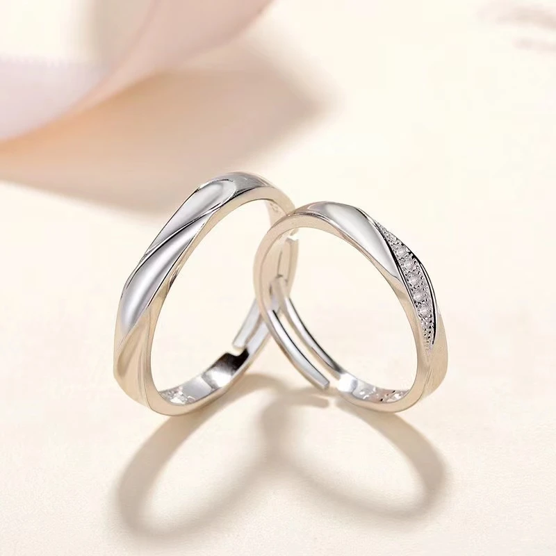 925银戒指 【莫比乌斯情侣戒指】七夕情人节韩版高级轻奢小众情侣