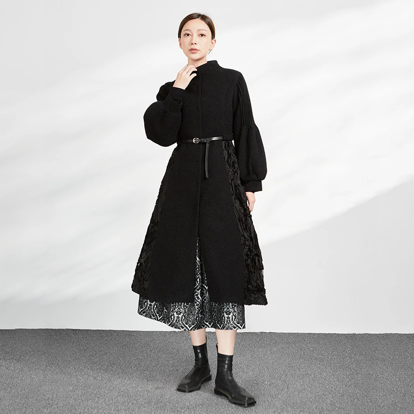 S·DEER圣迪奥时尚设计师显瘦轻奢拼接外出保暖羽绒服S234Z2451