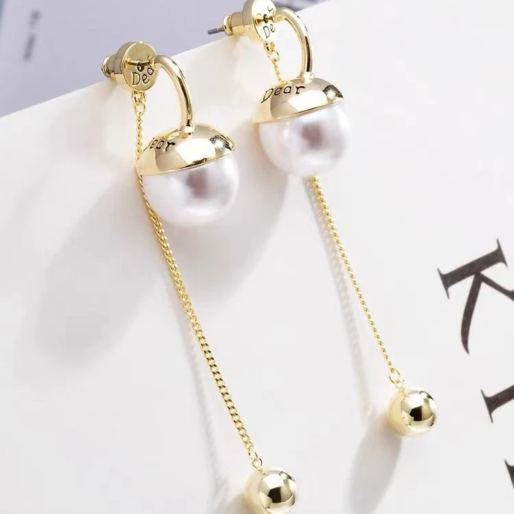 铜合金耳饰 【芳芳宠粉】气质字母长款流苏耳环