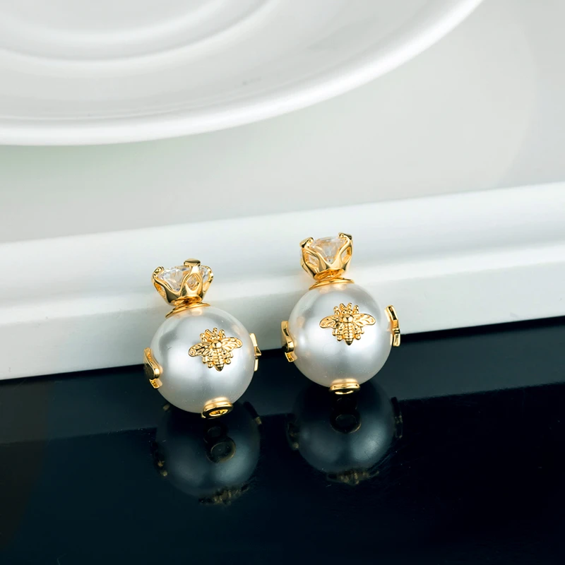 铜合金仿珍珠耳饰 【芳芳宠粉】轻奢珠珠耳钉