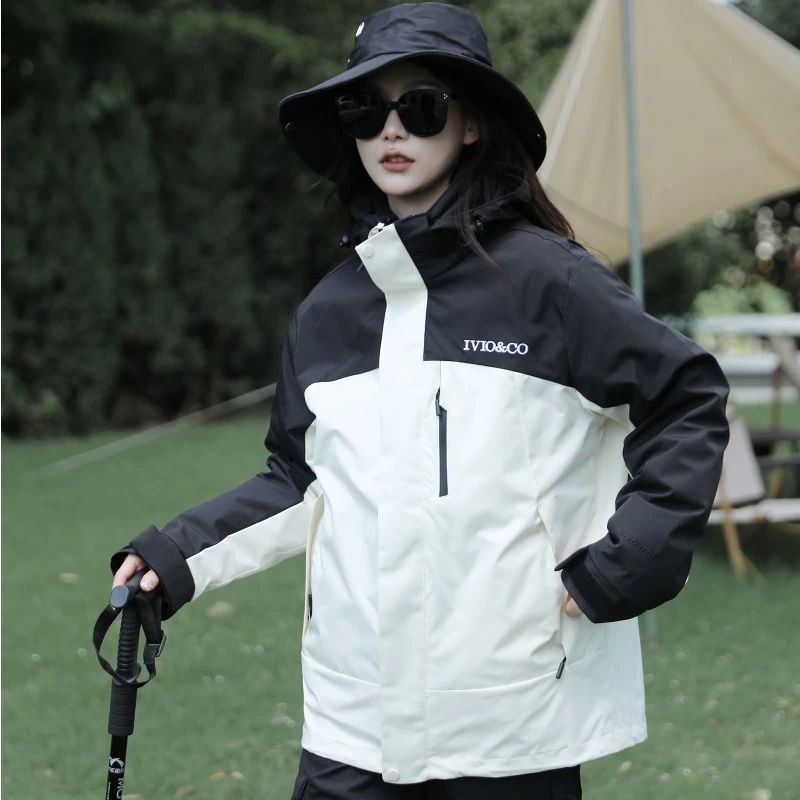 三防黑科技冲锋衣女三合一羽绒服冬外套男户外暴雨防水加绒登山服