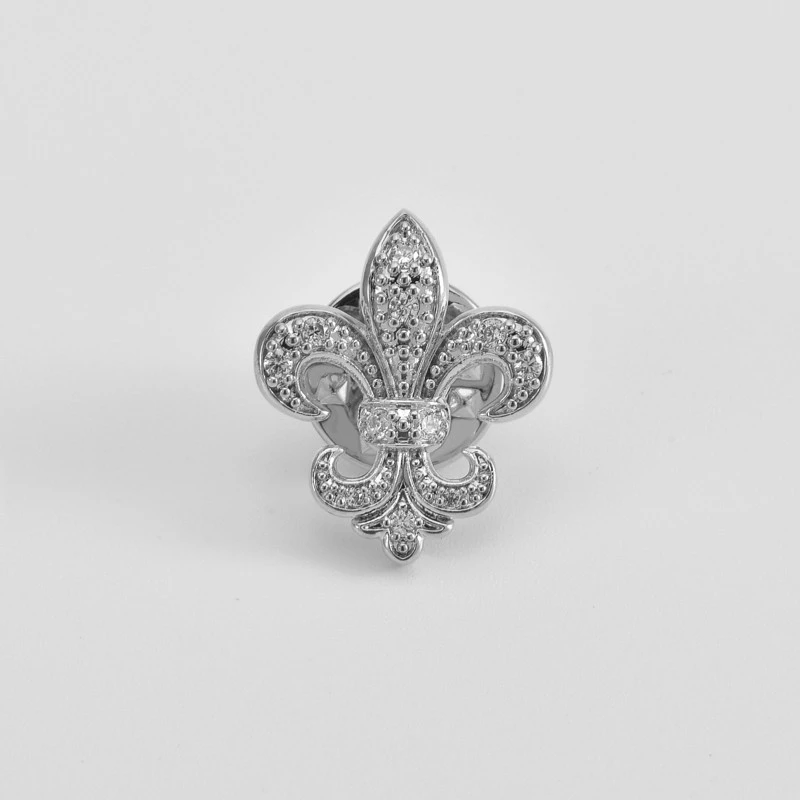 铜合金胸针 鸢尾花镀金色银色胸针设计高端西装男女配饰奢华胸针