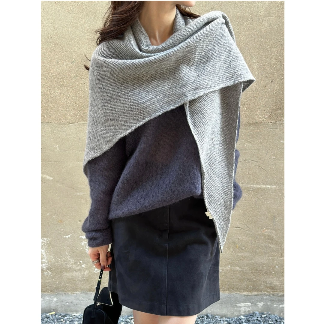 Maigela | 腔调 100%山羊绒不规则多种穿法三角披肩围巾 729