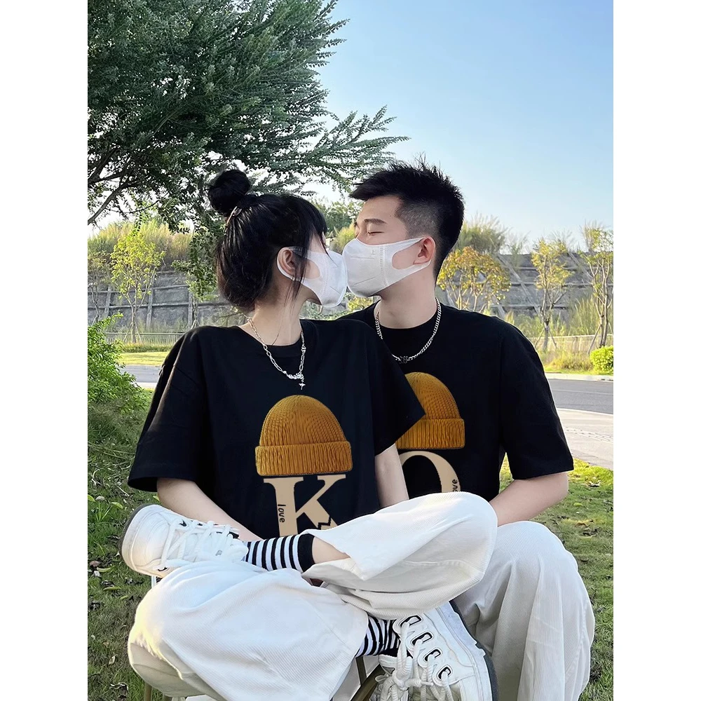 disoo特别的网红情侣装夏装高级感套装2025新款夏季短袖t恤不一样