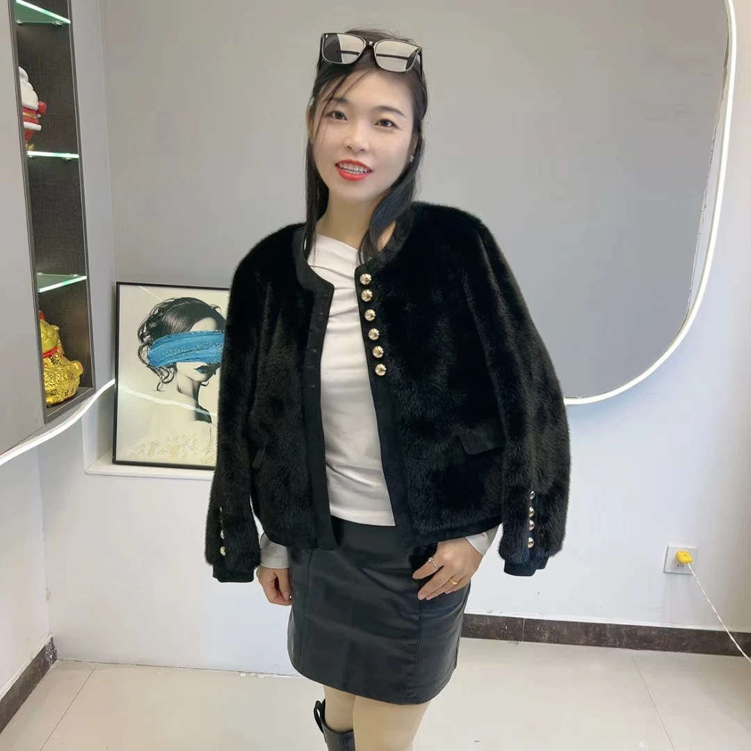 2024年新款小香风款防毛欧貂绒小款外套