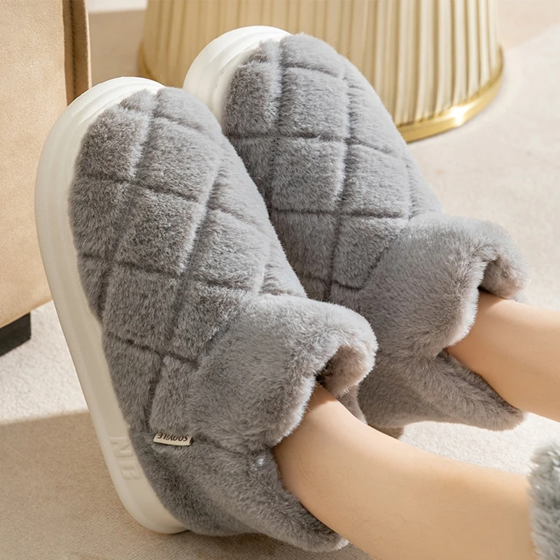 包跟棉鞋女2023新款冬季居家情侣加绒保暖厚底防滑外穿软底毛棉鞋