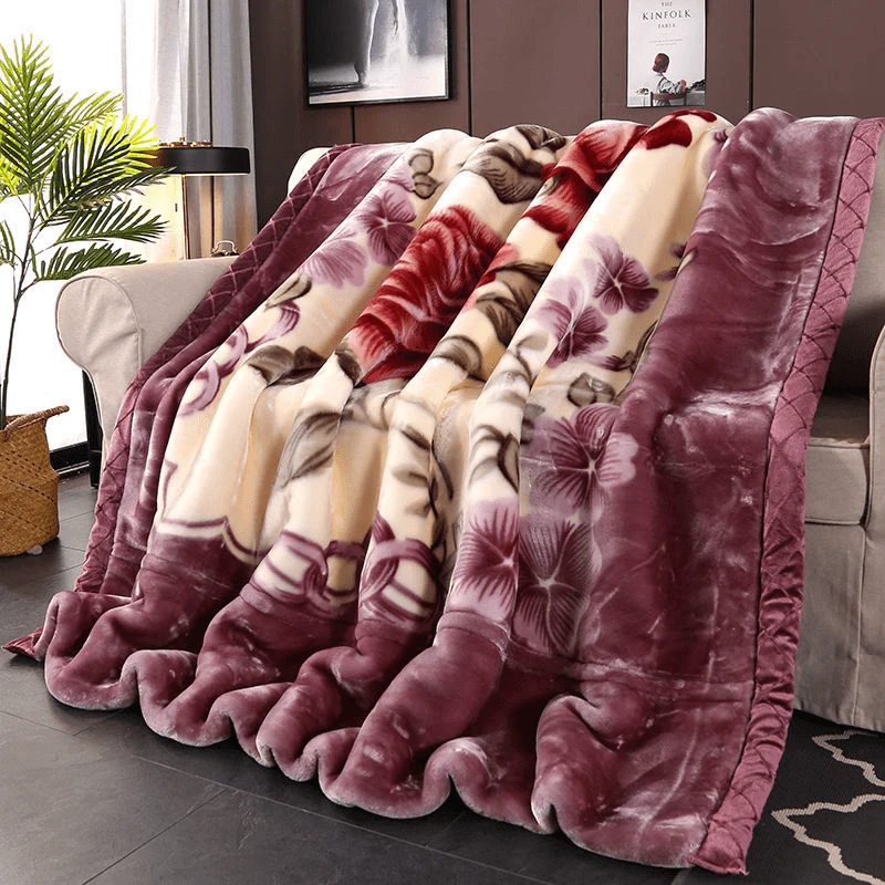 拉舍尔加厚毛毯10-12斤盖毯垫毯婚庆毯被子加绒双层睡毯绒毯被子