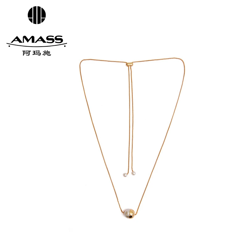 AMASS/阿玛施 合金玻璃项链 百搭简约小众拼接饰品项链女5900326