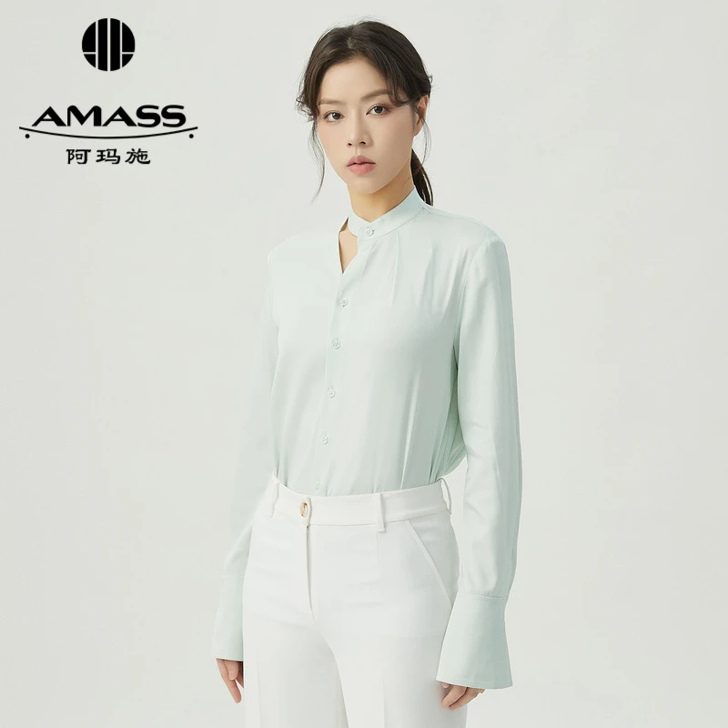 阿玛施AMASS不对称纯色衬衫女5300920