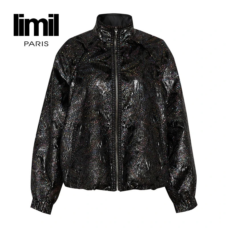 阿玛施丽米儿limil新款时尚个性潮流酷感带葱细闪夹克外套9400113