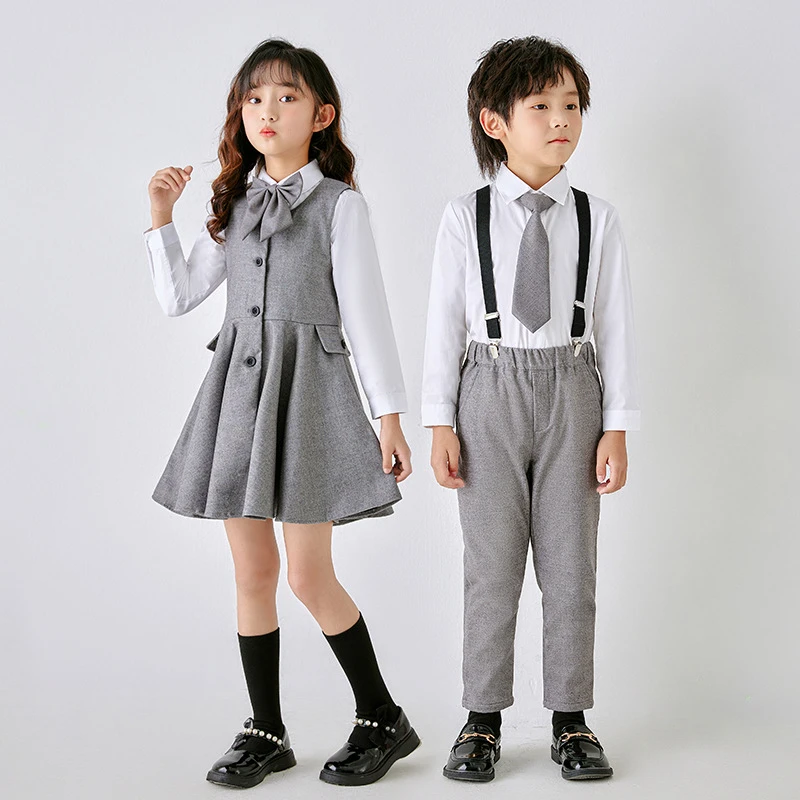 儿童装英伦风白衬衣jk制服套装小学生秋季校服表演服幼儿洋气园服