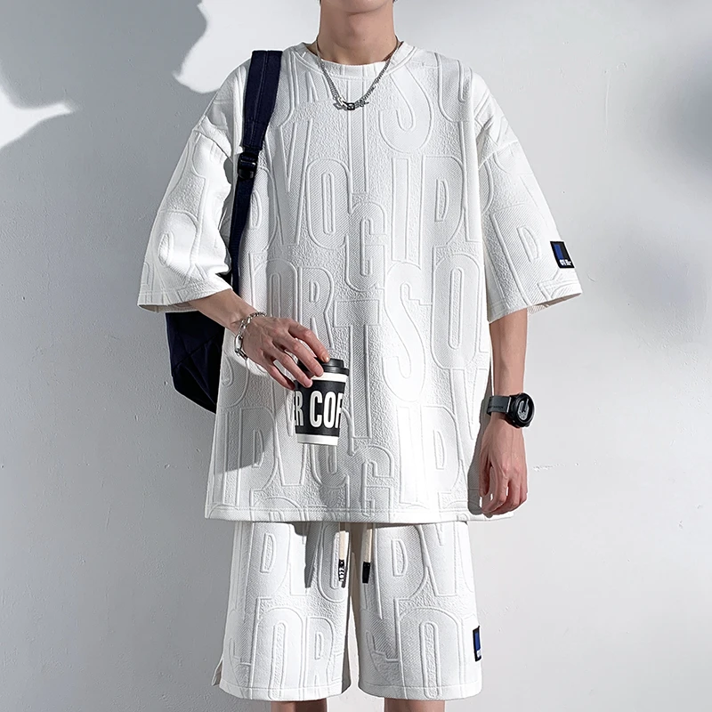 男士套装大码运动休闲百搭时尚半袖薄款夏季宽松潮流ins短裤男