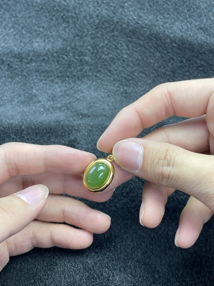 【小耿珠宝】和田玉碧玉蛋面吊坠（多样性发其一）