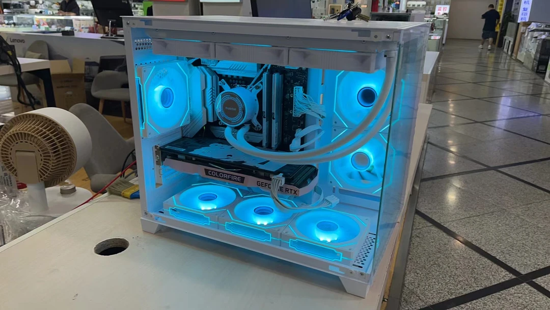 【波尔皮】Intel13600KF+4060TI DIY高颜值纯白水冷海景房电脑主机