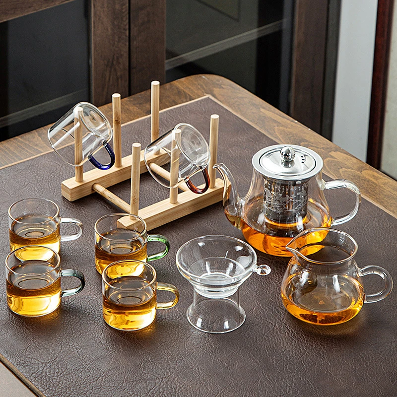 玻璃茶具套装耐热家用功夫茶具茶台泡茶壶茶杯过滤器茶盘简约创意