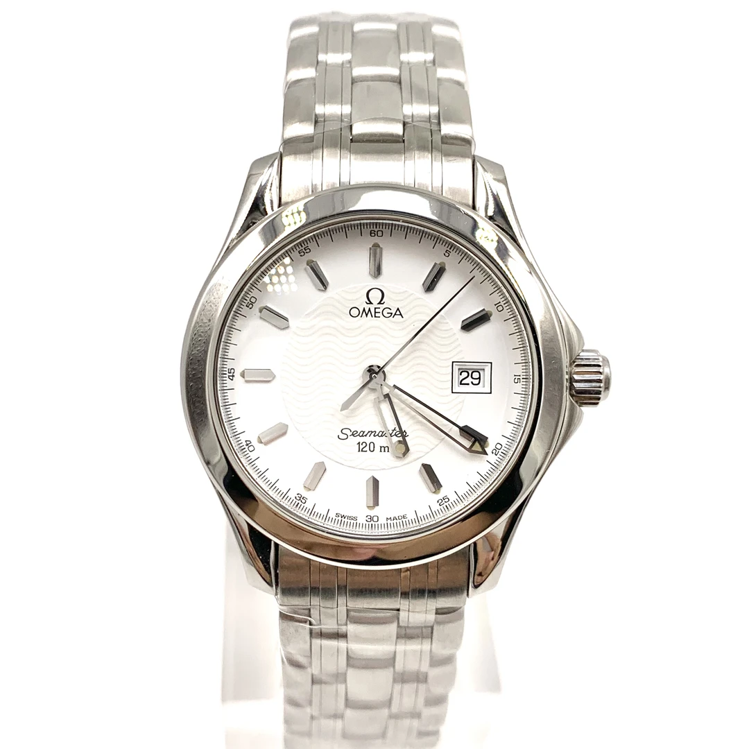 99新 Omega/欧米茄 海马/白色波纹盘/石英/表径36mm/女表