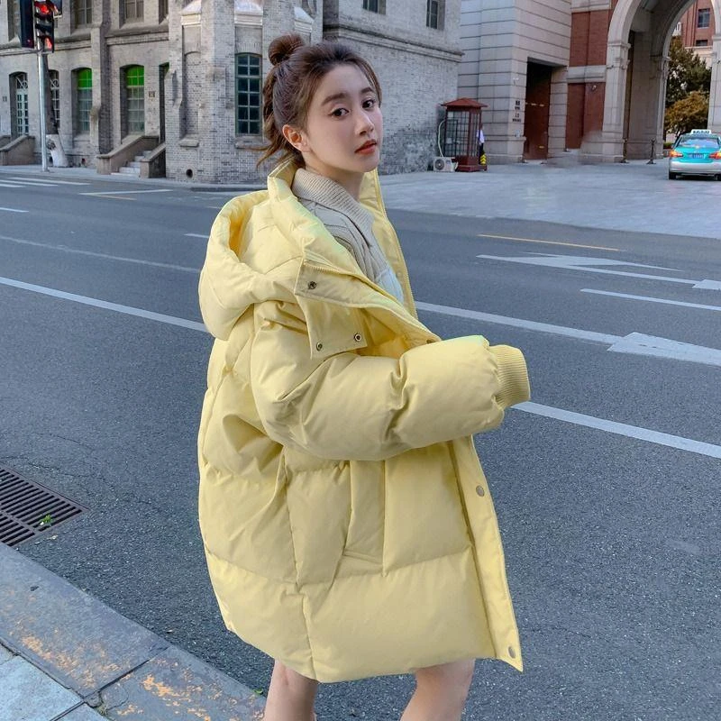 韩版中长款羽绒羽绒服女小个子2023冬季新款加厚爆款面包服