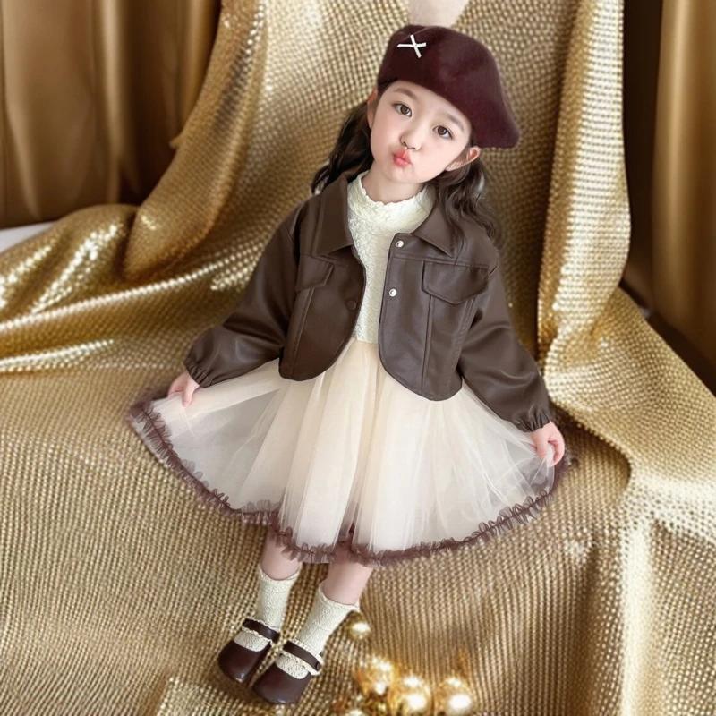 春秋装蝴蝶结新款韩版网纱外套裙子公主公主裙儿童6-12岁潮款高端