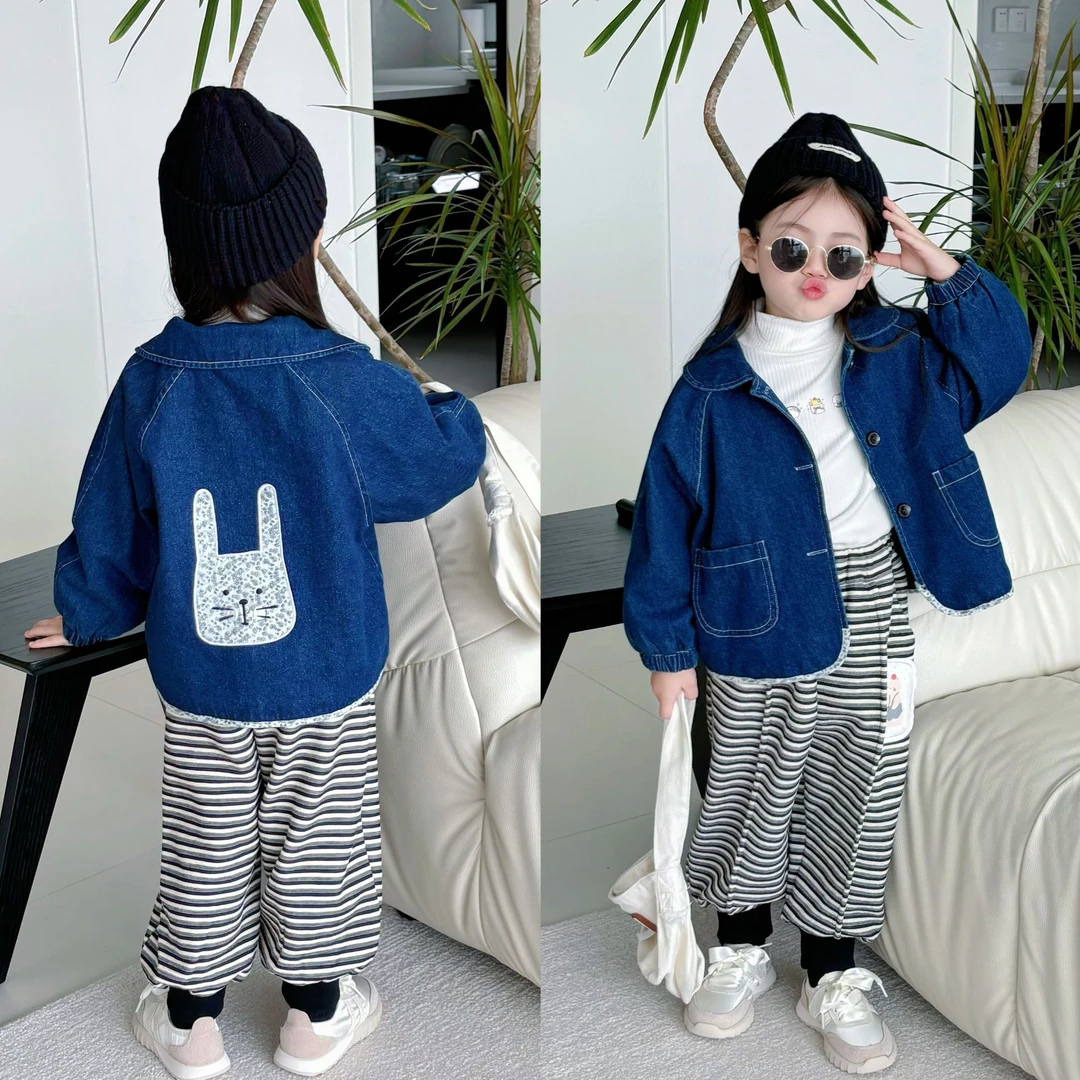 【小兔子牛仔外套】加绒Q24104WT鱼子酱品牌童装