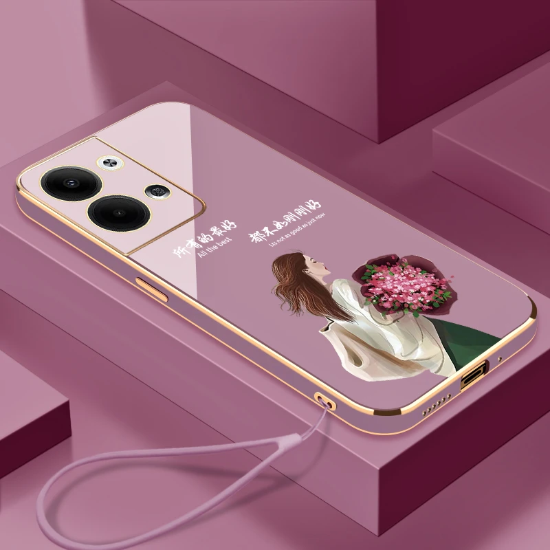 适用于OPPOReno9/9Pro手机壳生活是自己的全包硅胶防摔电镀软壳