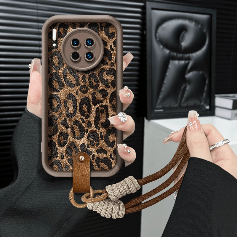 适用【华为mate30pro】ins风秋冬美拉德豹纹防摔全包创意网红手机壳