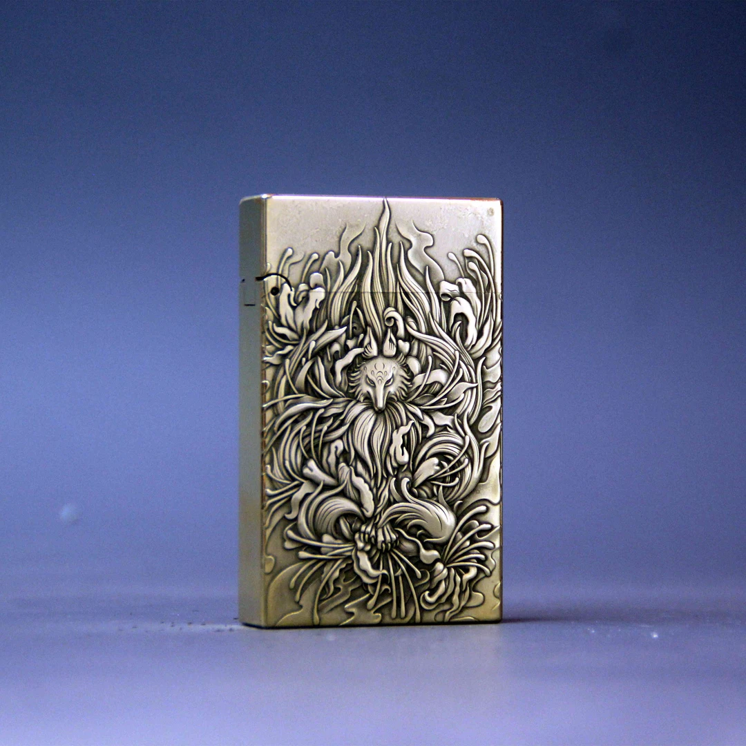 ZORRO朗声纯铜552朗声双面精雕九尾油打火机创意纯手工机送男友