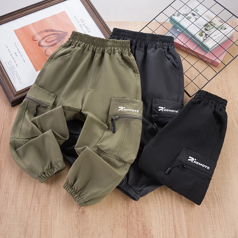 特【工装裤】2024男女童潮版儿童工装大兜裤Lenkid-拉链