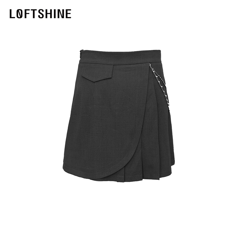 LOFTSHINE珞炫a字短裙显高显瘦百褶裙73215165